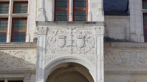 Old town public house facade architecture, in Tours, France 28.2.2020 Tours is a Stock Footage 126059778