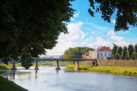 Old town with river Stock Photos