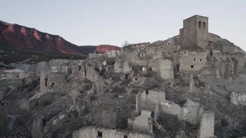 Old town on rocky cliff Stock Footage 264180427