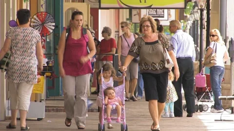 Old town Shoppers Stock Footage 959711