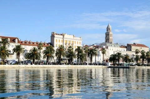 Old town of Split, Central Dalmatia, Croatia. Panorama. Palace of Diocletian Stock Photos