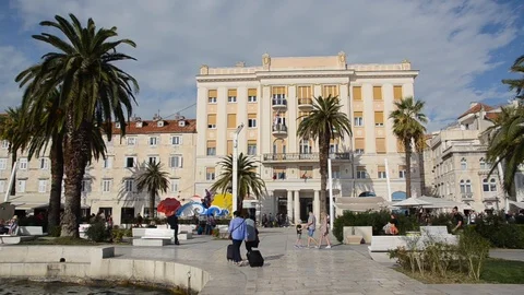 Old town of Split, Dalmatia, Croatia. Panorama. Popular tourist destination Stock Footage 118086825