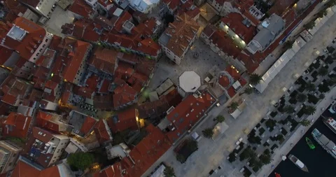 Old Town Split Fly Over Stock Footage 118322037