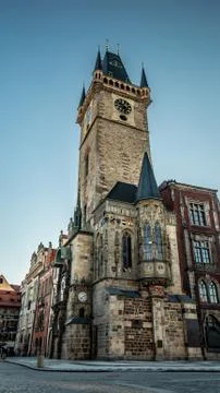 Old Town Square Astronomical clock tower in Prague Czechia. Stock Photos