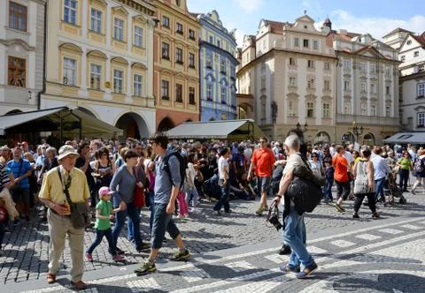 Old Town Square is the most important square of Prague. The historic district Stock Photos