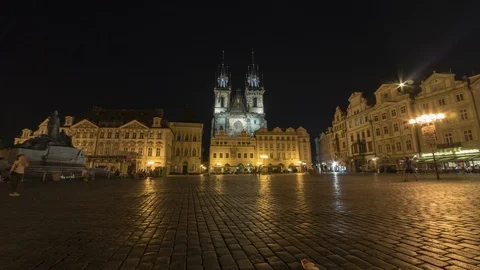 Old Town Square moving time-lapse Prague Vidéo 90533548