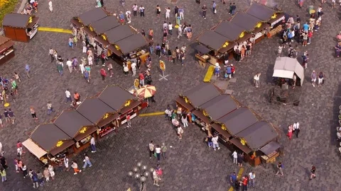 Old Town Square in Prague from above Stock Footage 82700503