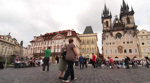 The Old Town Square in Prague Stock Footage 49356798