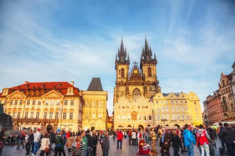 Old town square in prague Stock Photos