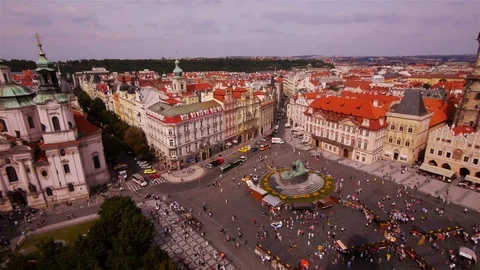 Old Town Square in Prague – wide shot Stock Footage 82702169