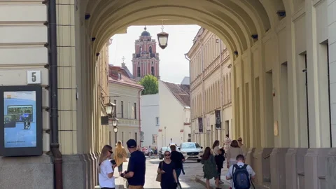 Old town streets in Vilnius Stock Footage 246227613