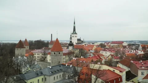 Old town of Tallin view Stock Footage 314016552