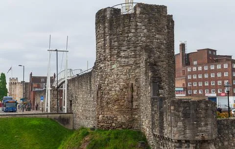 Old Town Walls. A sequence of defensive structures of Southampton, UK Stock Photos