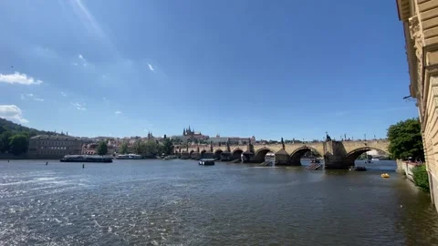 Old Town Water Tower And Vltava Promenade Prague May 30 2026 Stock Footage 336281003