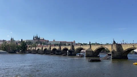 Old Town Water Tower And Vltava Promenade Prague May 30 2026 Stock Footage 336281019