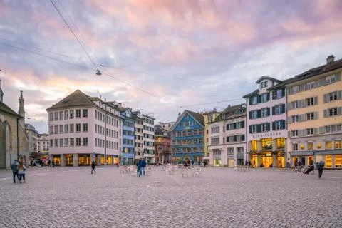 The old town of Zurich city in Switzerland Stock Photos