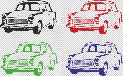 Old trabant transparent Stock Illustration
