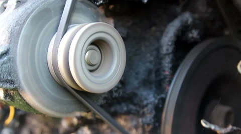 Old tractor engine works Stock Footage 66725187