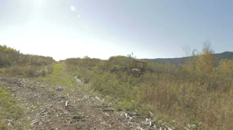 Old tractor in field Stock Footage 28701060