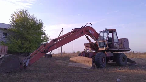 Old Tractor Outdoors Stock Footage 164794935