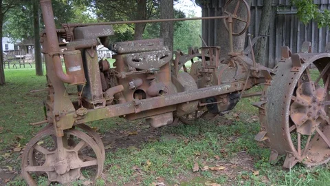 Old tractor - pan2 4K Stock Footage 95089018