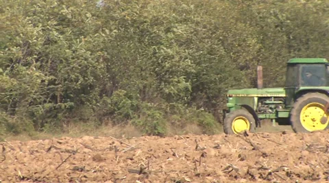 Old tractor planting corn Stock Footage 36993052