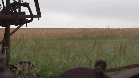 Old Tractor Zoom Out Stock Footage 35580756