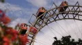 Old Traditional Cabins Rotate Big Carnival Summer Festivals Vienna Prater Park HD Footage