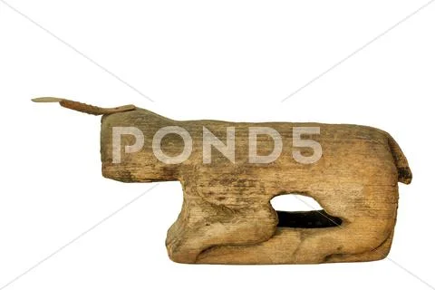 Old traditional coconut grater in south east asia isolated on white, an antiq Stock Photos