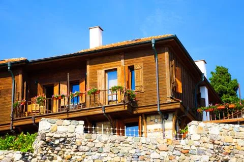 Old traditional house in Sozopol, Bulgaria Stock Photos