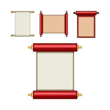 Old traditional paper scrolls for document and message Illustrazione stock