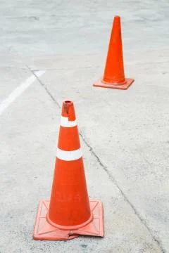 Old traffic cones Stock Photos