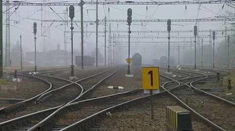 Old train approaching Stock Footage 9144389