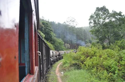 Old train between Ella and Nuwara Eliya, Sri Lanka. Stock Photos