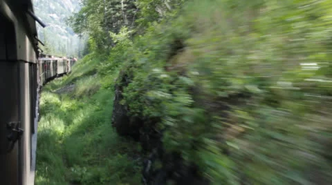Old train cars moving quickly Stock Footage 25887423
