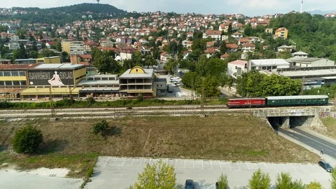 Old train in the city Stock Footage 95071807