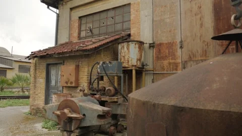 Old train construction site Video stock 262460401