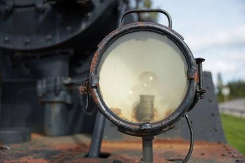 Old train headlight. Stock-Fotos