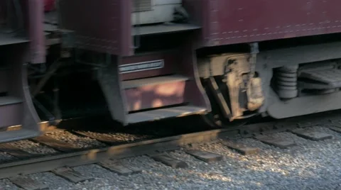 Old Train Leaves Station Stockbeeldmateriaal 54185389