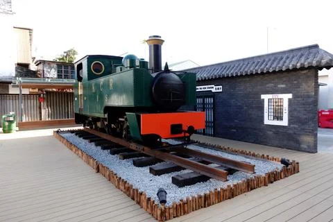 Old train model decoration at Sha Tau Kok, Hong Kong. Stock Photos