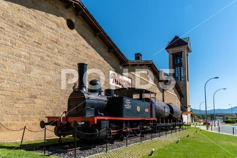 Old train in Muga Winery in Haro Stock Photos