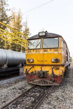 Old train orange Stock Photos
