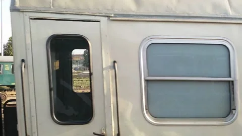 Old train passing by close view Stock Footage 167422241