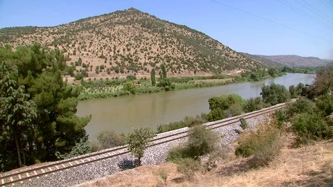 OLD TRAIN PASSING Video stock 74089290