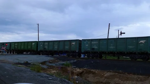 Old train riding on the rails Stock-Footage 80426796