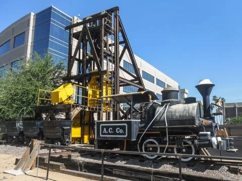 Old train scale model Stock Photos