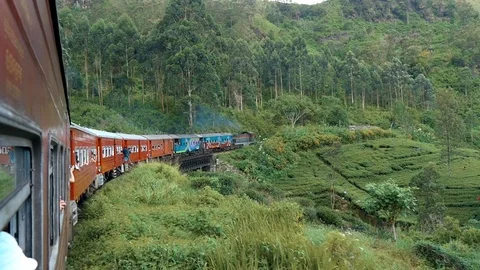 Old train in Sri Lanka Mountain Stock Footage 102330972