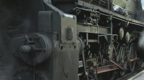 Old train standing closeup Stock Footage 83829