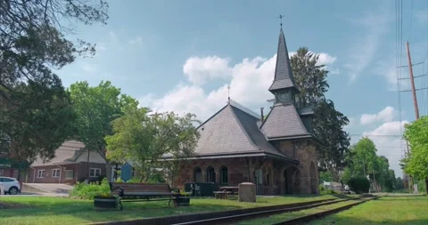 Old Train Station, Demarest, New Jersey. 4K Stock-Footage 156049017
