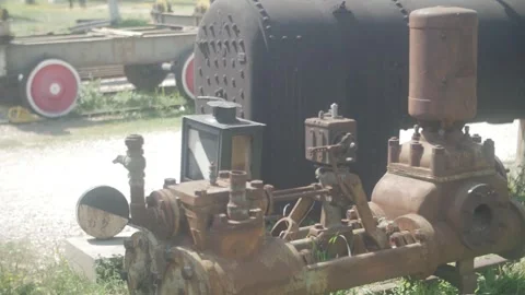Old train station equipment Stock Footage 262460966